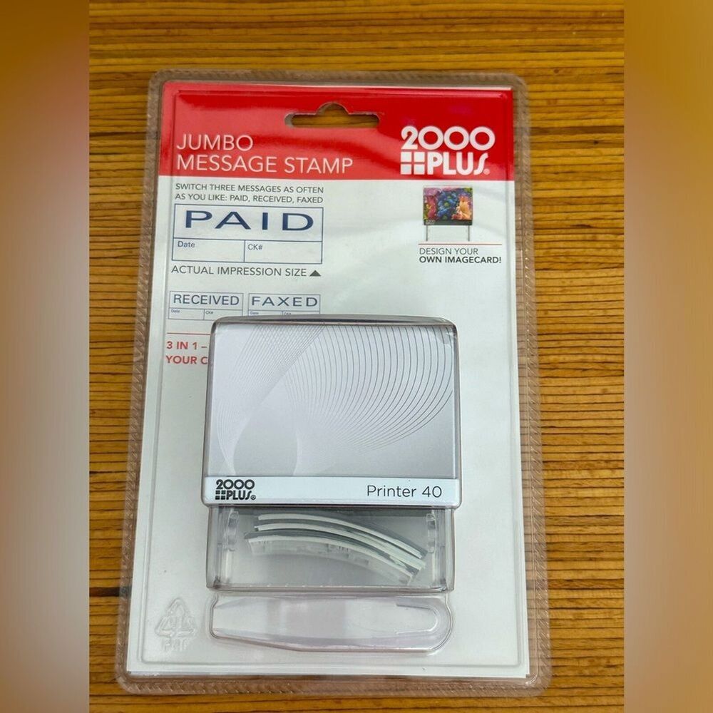 Cosco 2000 Plus Jumbo Message Stamp, PAID, RECEIVED, FAXED - Brand NEW Sealed